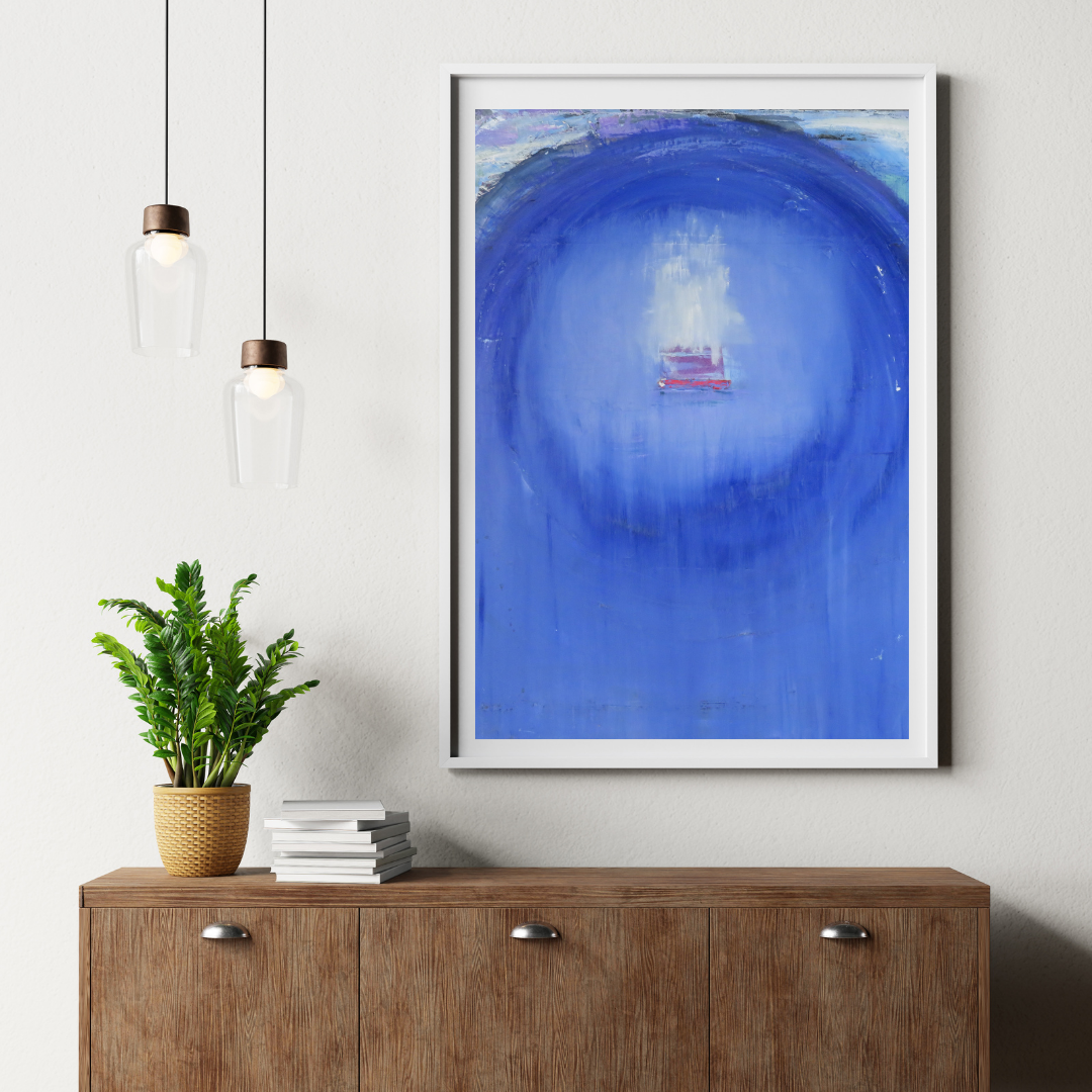 BuddahBlend-   Circle of Serenity | Modern Blue Abstract Canvas Painting
