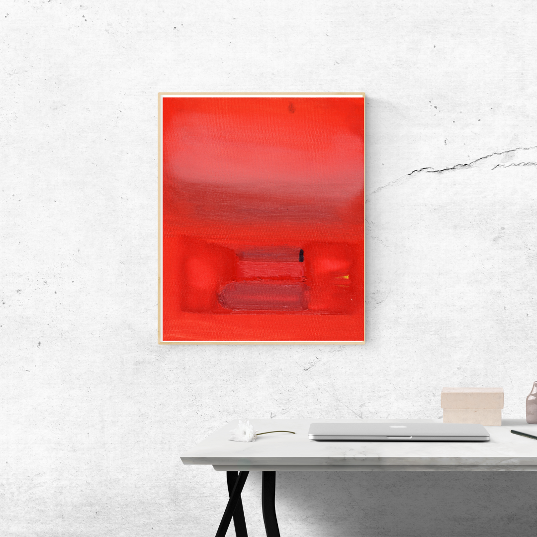 Redrevealed - Modern Abstract Red Painting for Stylish Home Decor