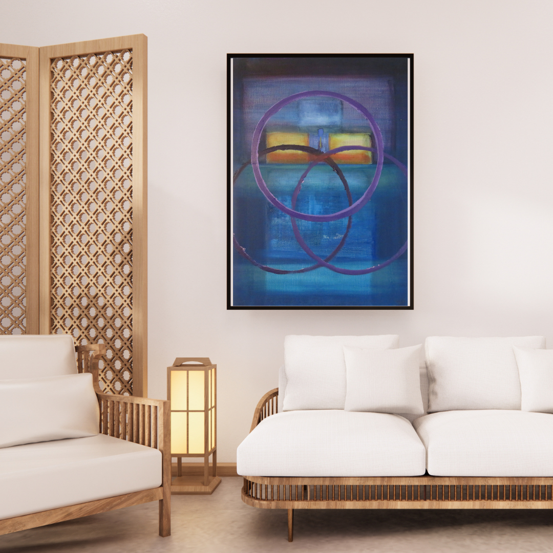 3circlesWindow - Abstract Geometric Wall Art – Mystical Circles in Vibrant Hues