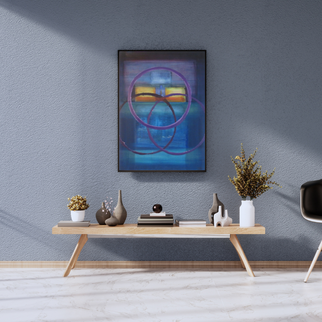 3circlesWindow - Abstract Geometric Wall Art – Mystical Circles in Vibrant Hues