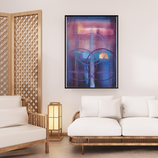3 CIRCLES FLASH - Modern Abstract Wall Art on Canvas