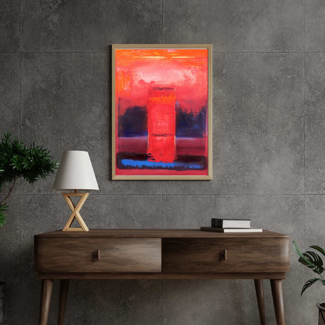 Redforce - Bold Abstract Wall Art | Dynamic Red and Blue Canvas Print