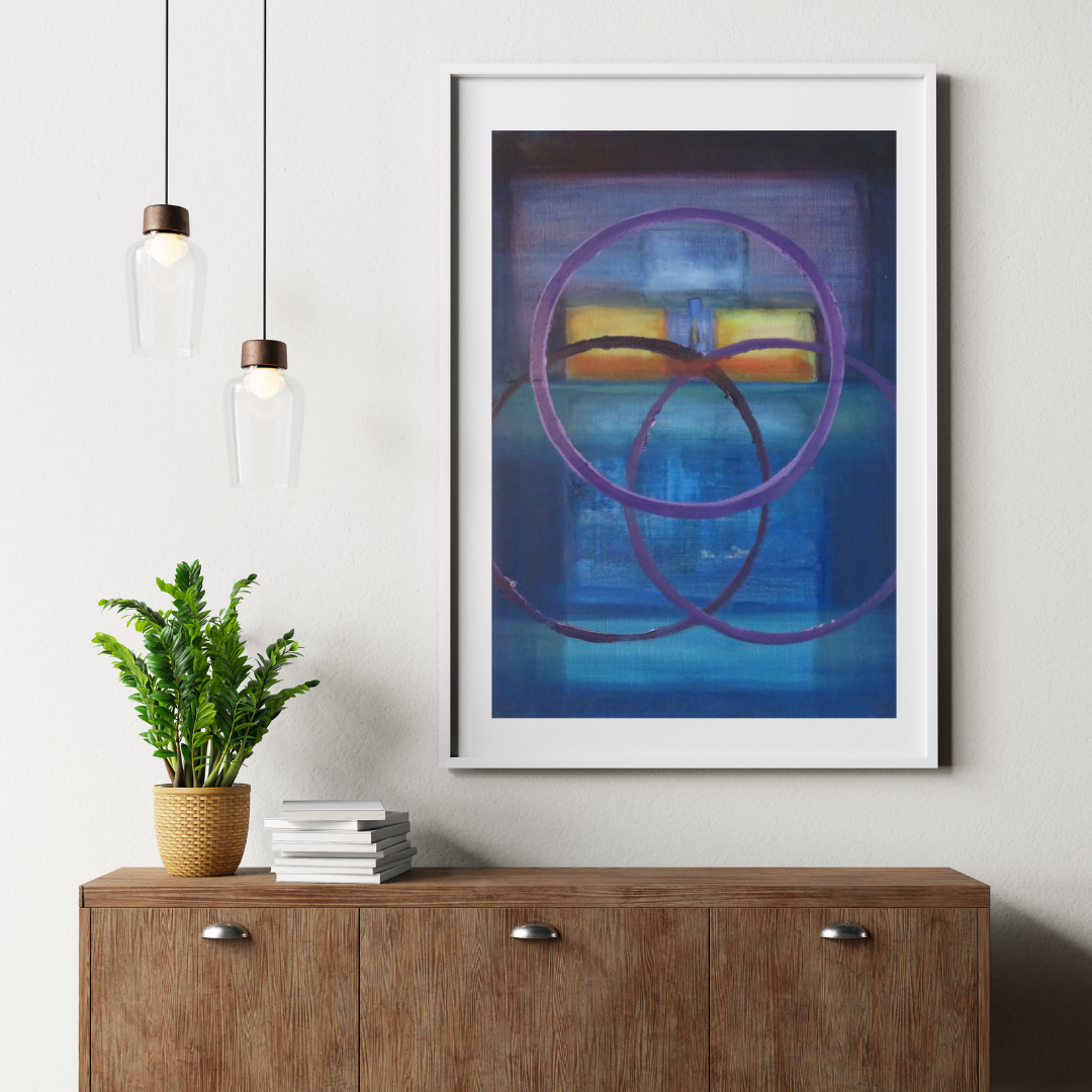 3circlesWindow - Abstract Digital Wall Art | Printable Geometric Artwork for Home & Office Decor