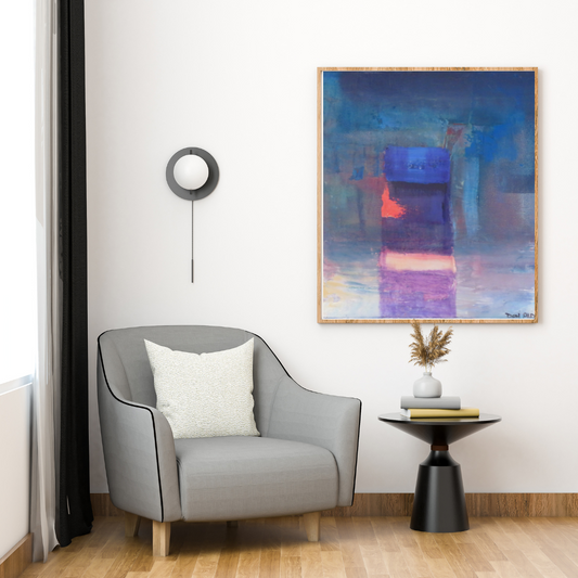 Redwrap – Abstract Modern Art Canvas | Vibrant Blue & Red Wall Decor