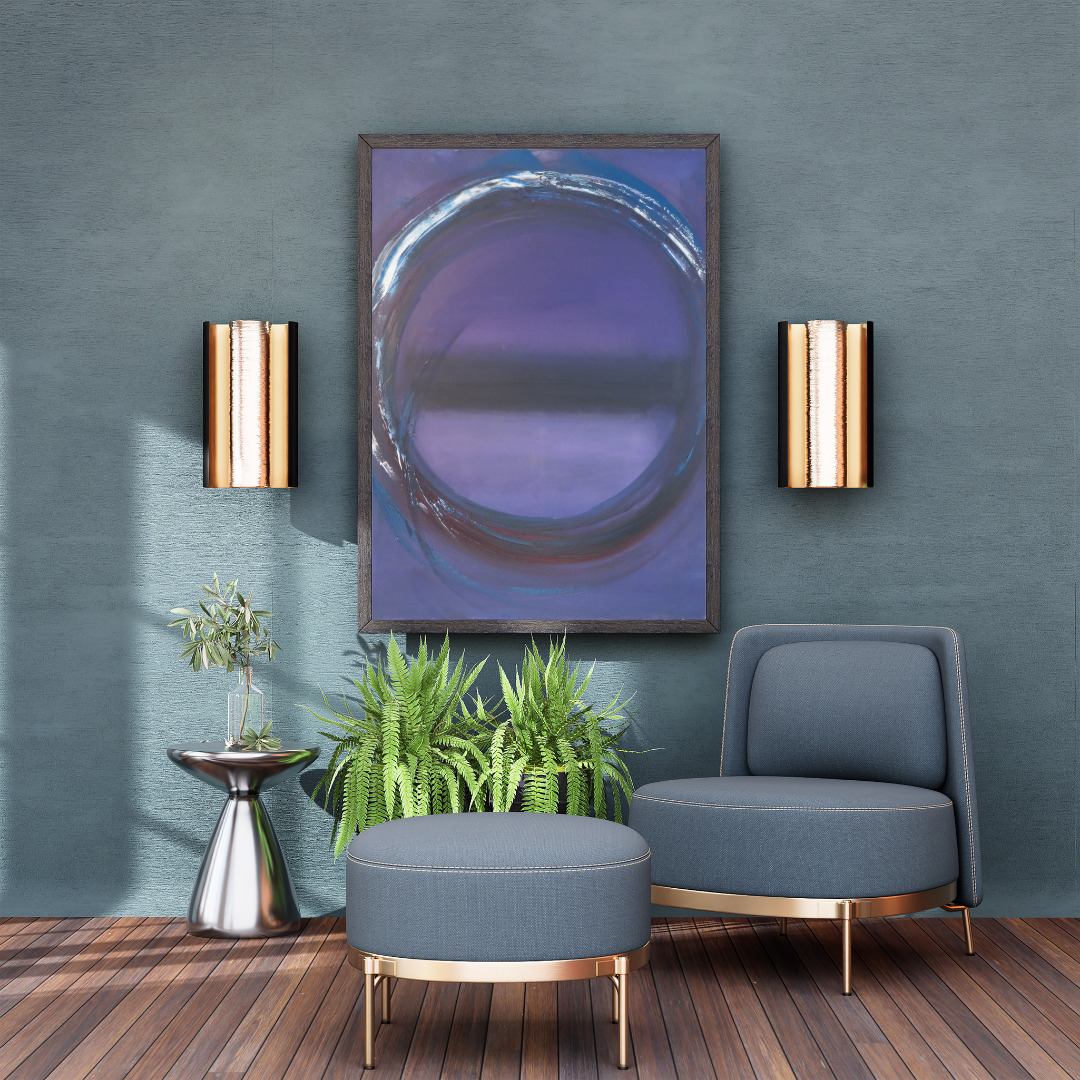 Evolving - Deep Purple Abstract Circle Digital Wall Art | Mystical Modern Printable Decor