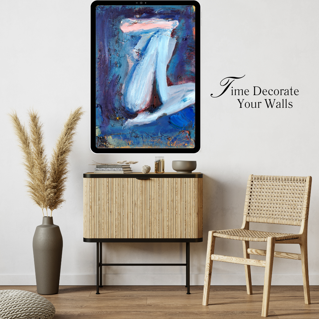 Blue Nude - Expressive Abstract Figurative Art | Digital Printable Wall Art
