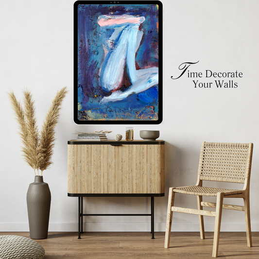 Blue Nude - Expressive Abstract Figurative Art | Digital Printable Wall Art