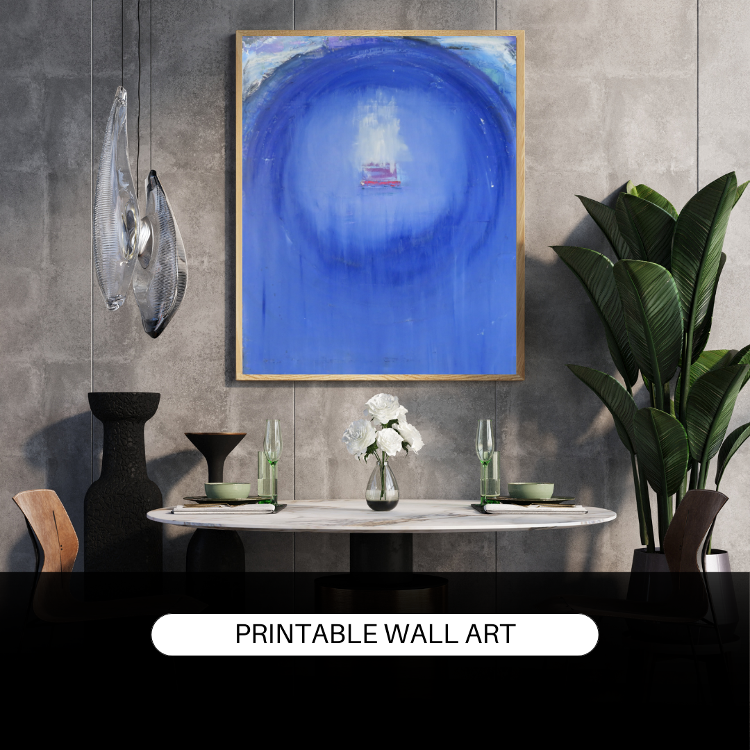 BuddahBlend - Tranquil Blue Abstract Digital Wall Art | Zen-Inspired Printable Decor