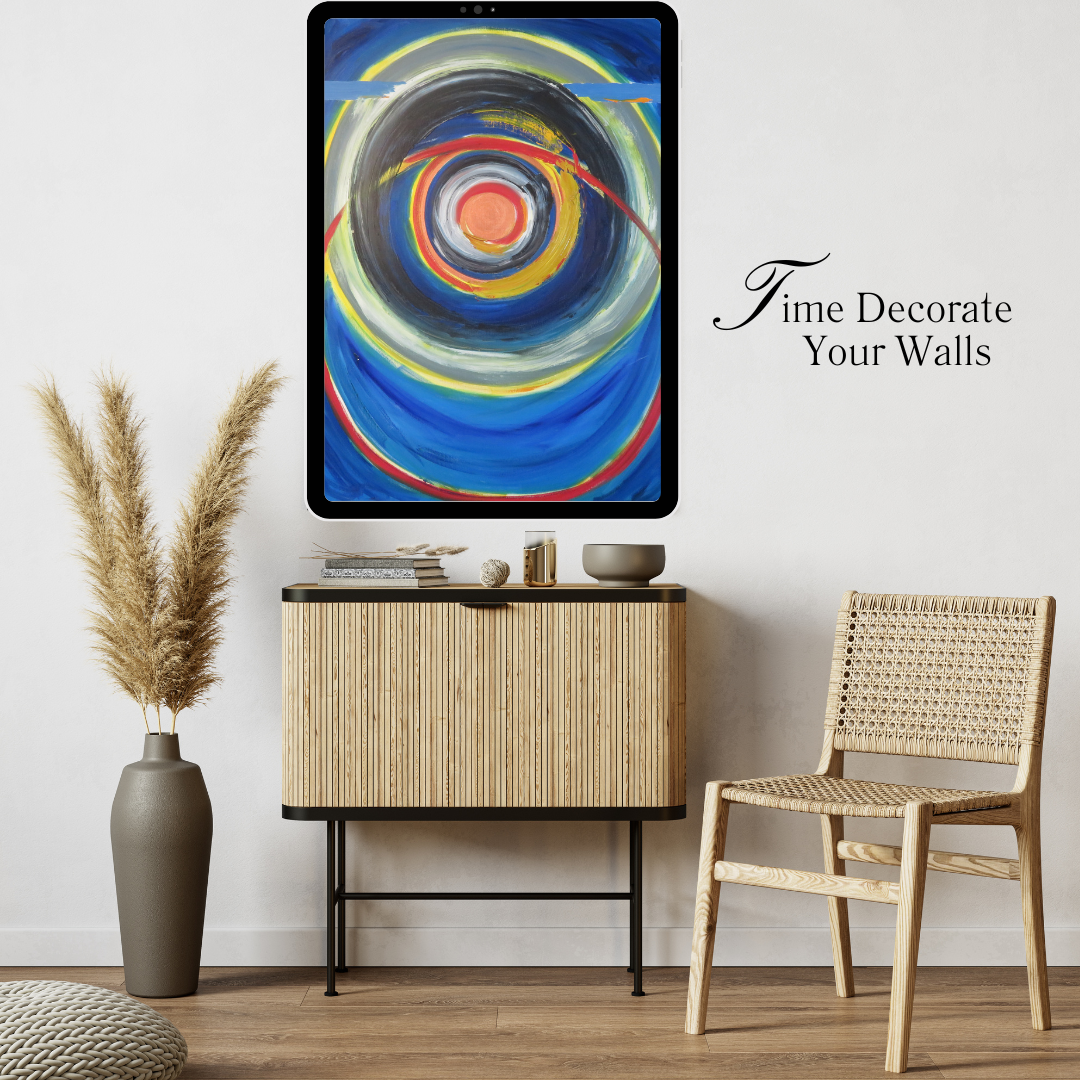 ConcentricRounding - Vibrant Abstract Circular Digital Wall Art | Modern Printable Decor