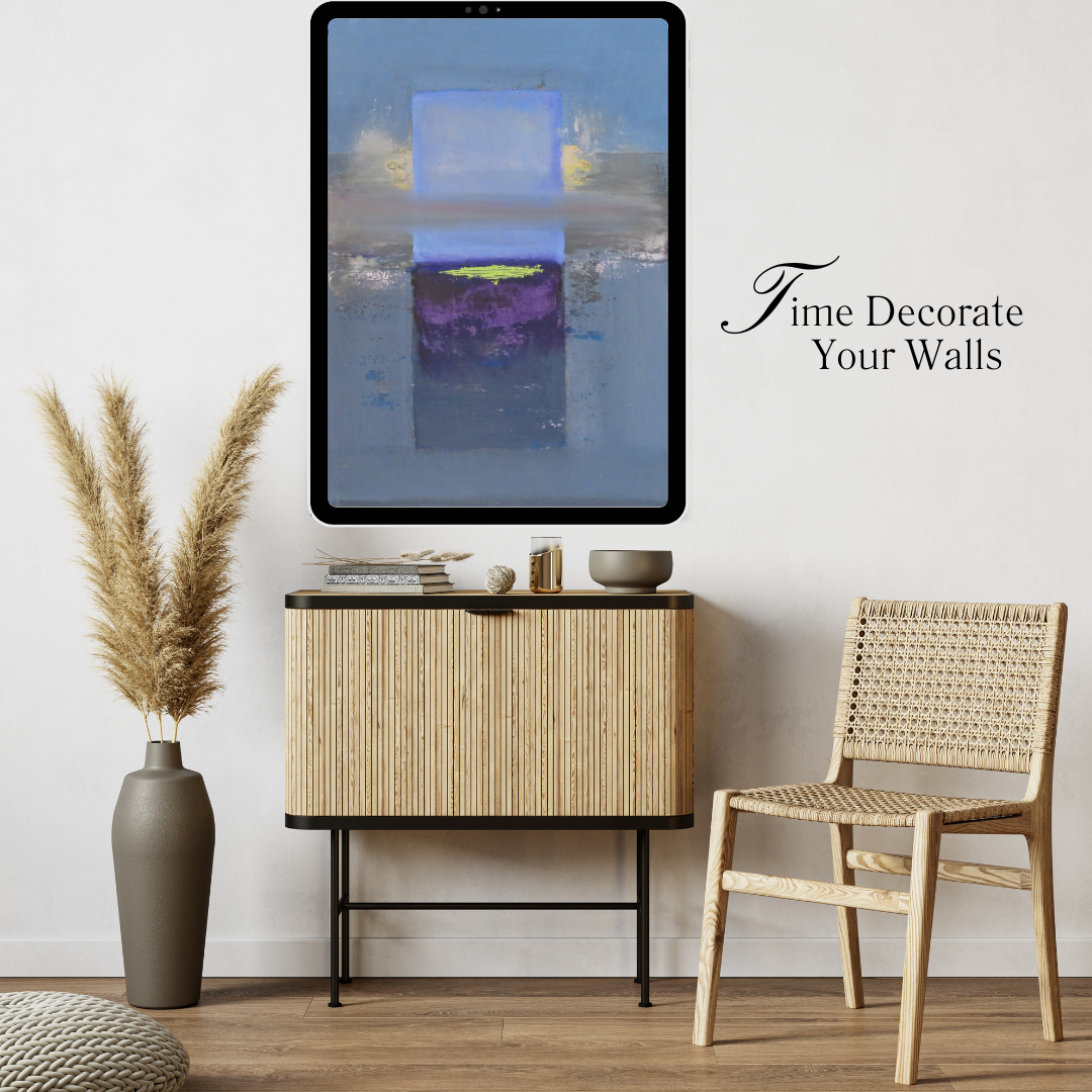 Fortitude – Abstract Minimalist Digital Wall Art | Blue, Purple & Neon Accents