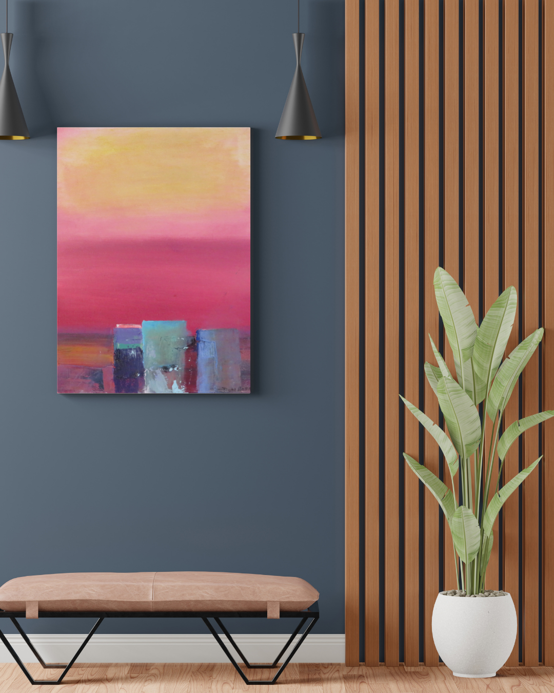 Turquoise Dawn – Abstract Art with Vibrant Hues | Modern Wall Decor for Home & Office