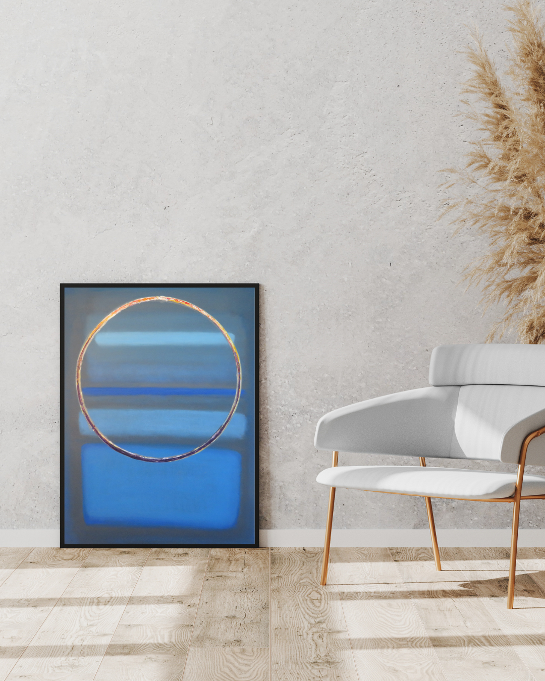 PerfectCircle - Modern Abstract Wall Art | Elegant Blue and Gold Design