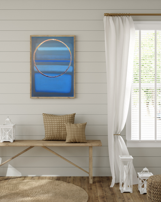 PerfectCircle - Modern Abstract Wall Art | Elegant Blue and Gold Design