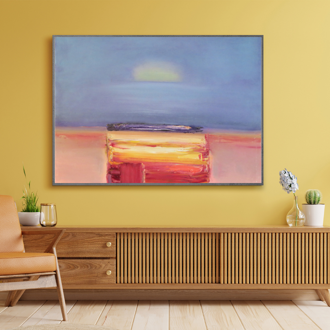 PinkBlue Abstract Wall Art - Contemporary Canvas for Elegant Home Decor
