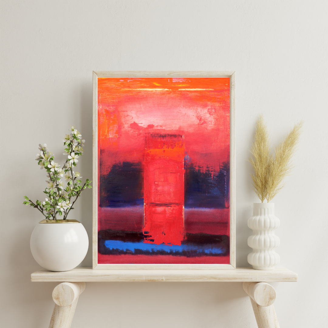 Redforce - Bold Abstract Wall Art | Dynamic Red and Blue Canvas Print