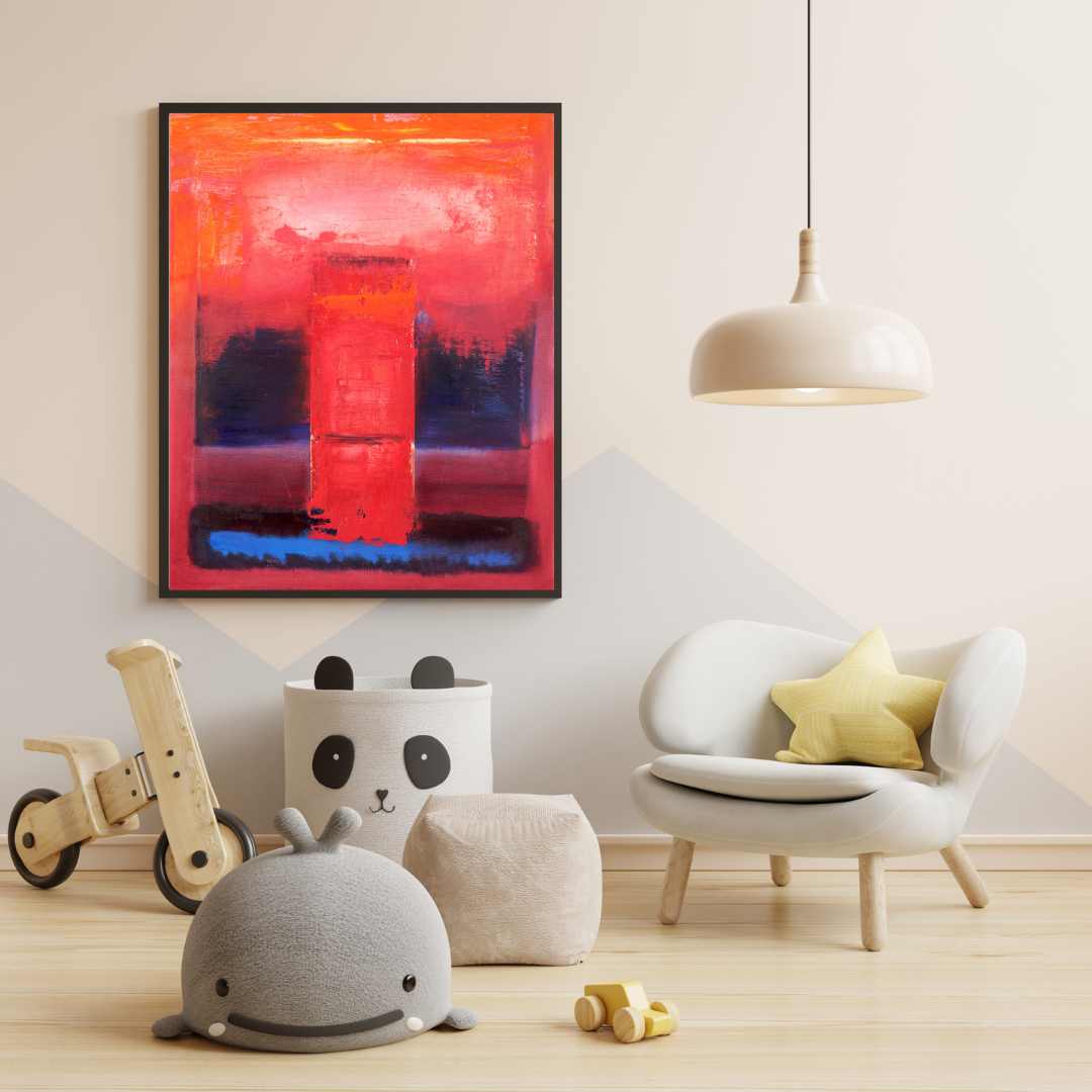 Redforce - Bold Abstract Wall Art | Dynamic Red and Blue Canvas Print