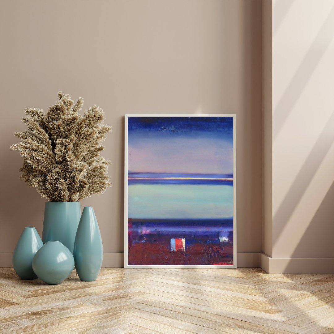 Liminal – Abstract Digital Wall Art with Deep Blues & Ethereal Glow