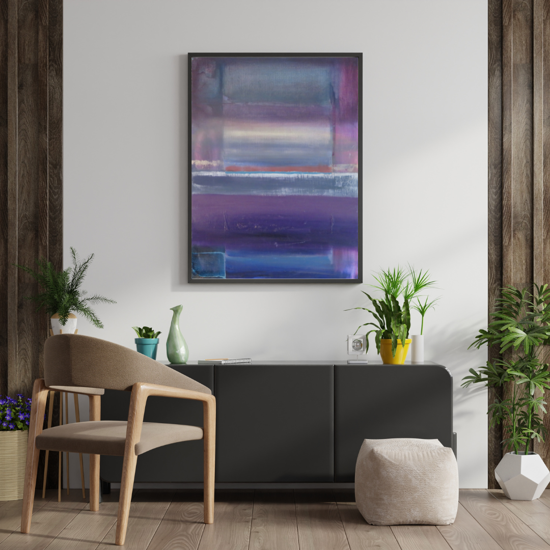 Magenta Mist – Abstract Digital Wall Art | Moody Purple & Blue Hues | Modern Minimalist Artwork for Home & Office Decor