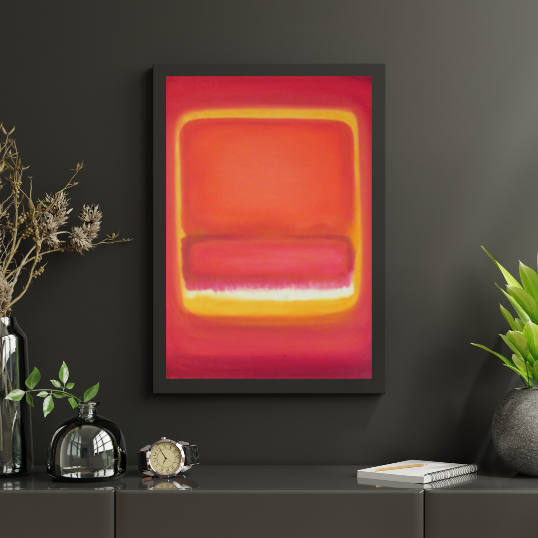 Red Bound – Fiery Abstract Digital Wall Art | Bold Red & Golden Hues for Modern Home Décor