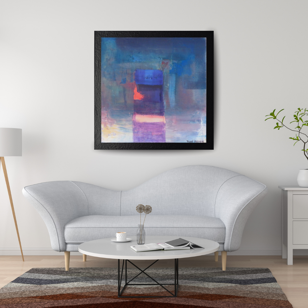 Redwrap- Modern Abstract Digital Wall Art – Deep Blue & Vibrant Purple Painting with Textured Brushstrokes & Bold Color Accents