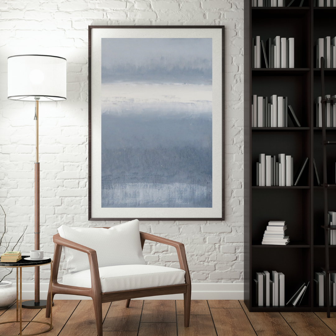Grey Mist – Minimalist Abstract Digital Wall Art | Serene Neutral Print