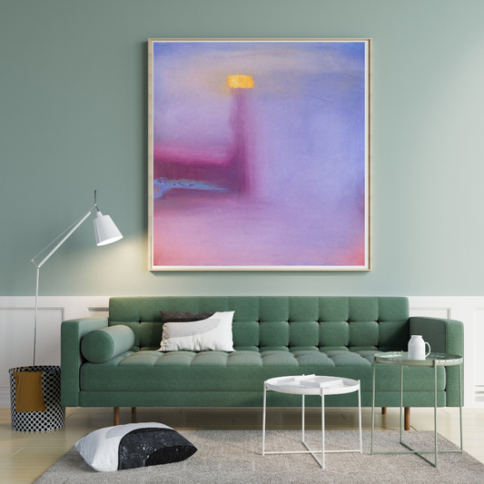 Yellow Lift – Dreamy Abstract Purple & Gold Digital Painting | Ethereal Minimalist Wall Art for Modern Home & Office Decor