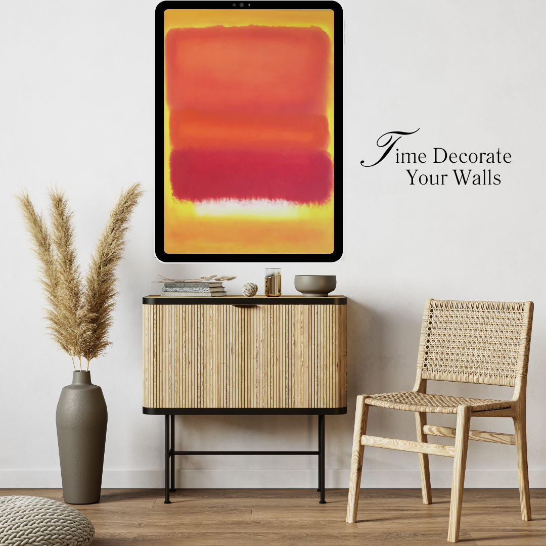 Lemon Light – Abstract Digital Wall Art in Warm Yellow & Red Tones