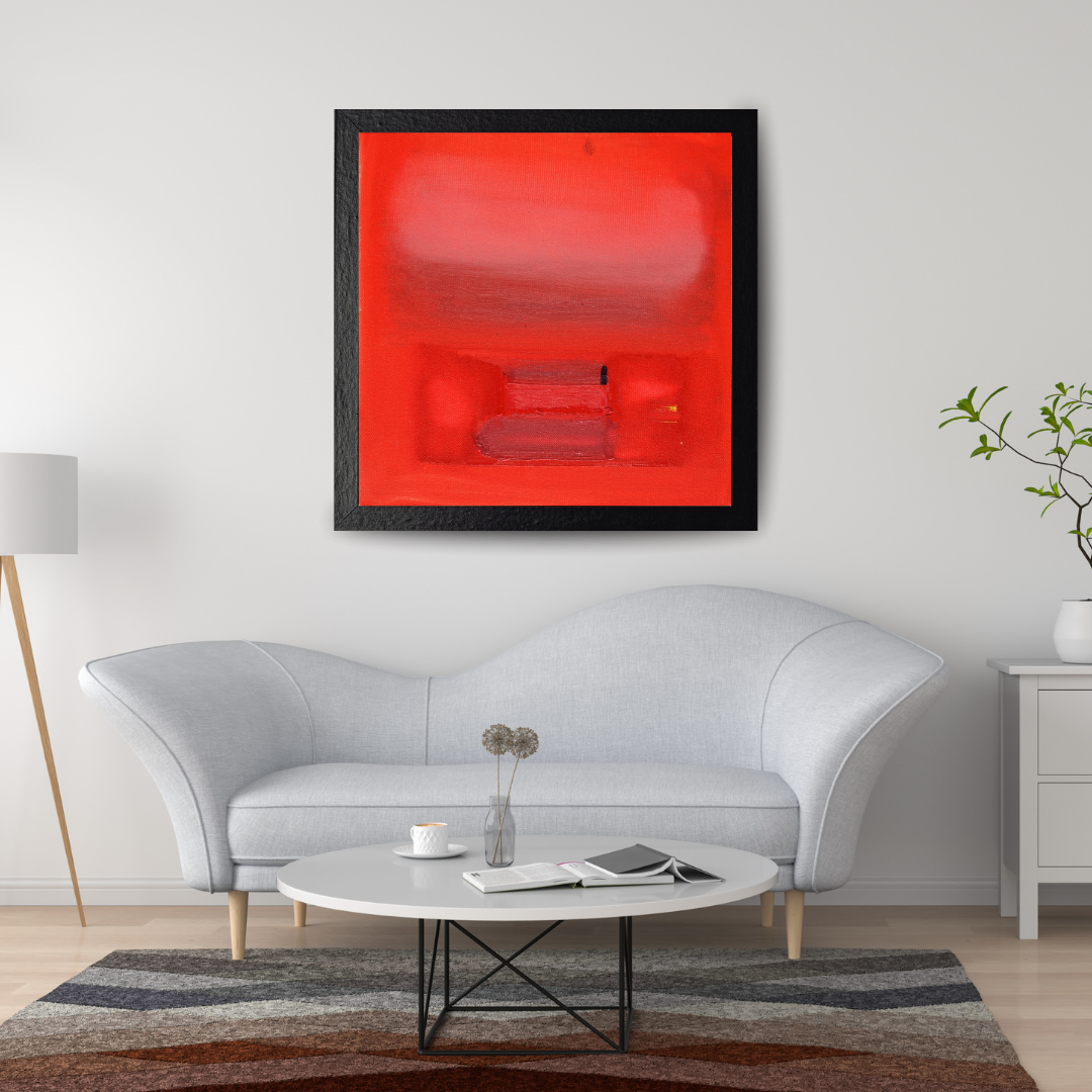 Redrevealed - Modern Abstract Red Painting for Stylish Home Decor