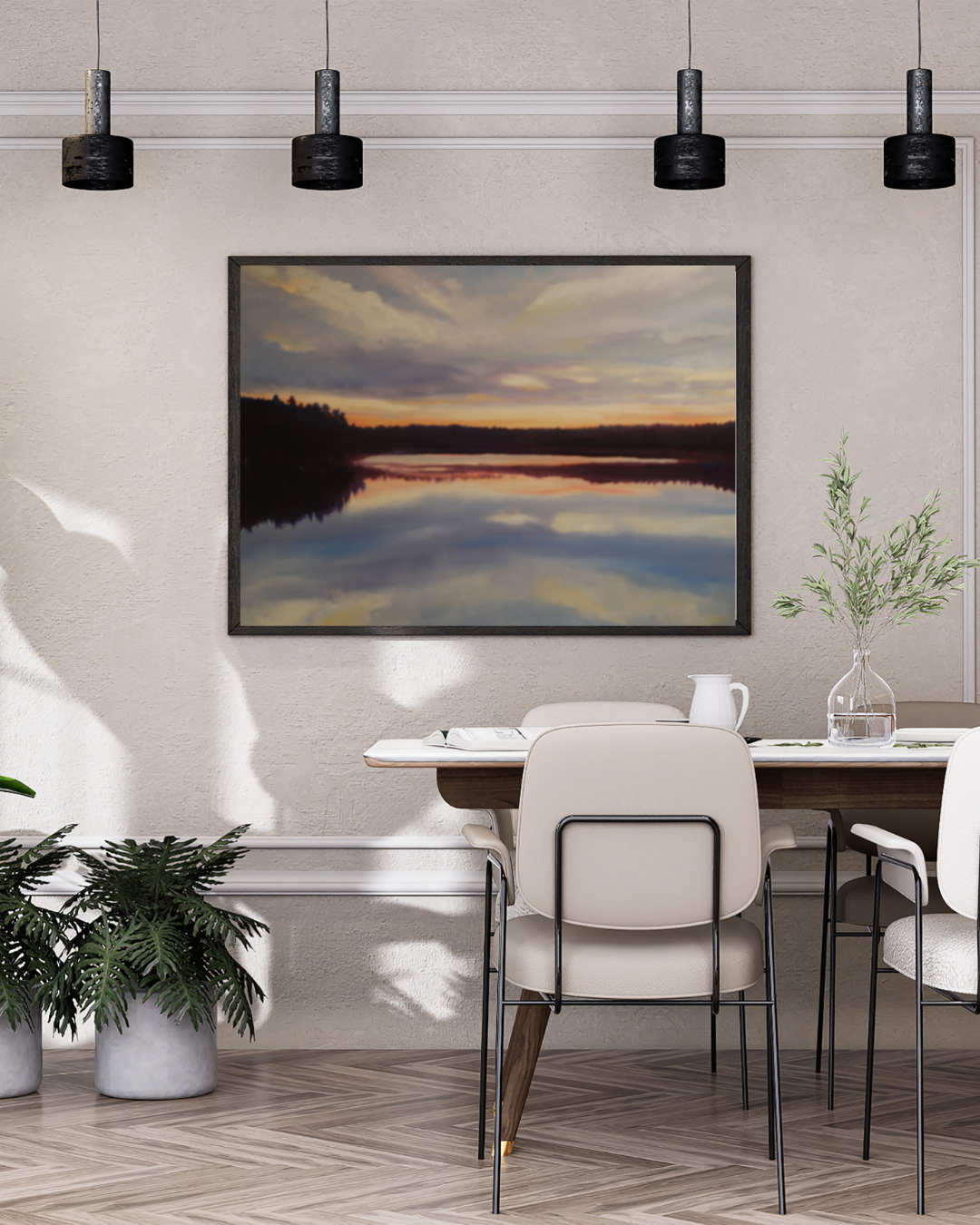 Walden Glow – Serene Sunset Landscape Painting | Tranquil Wall Art for Nature Lovers