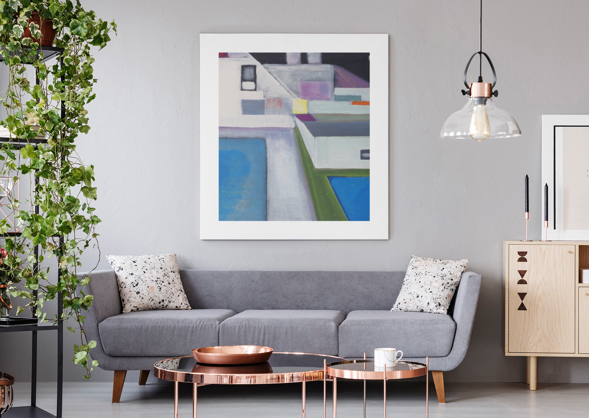 Urban Geometry – Modern Abstract Canvas Painting