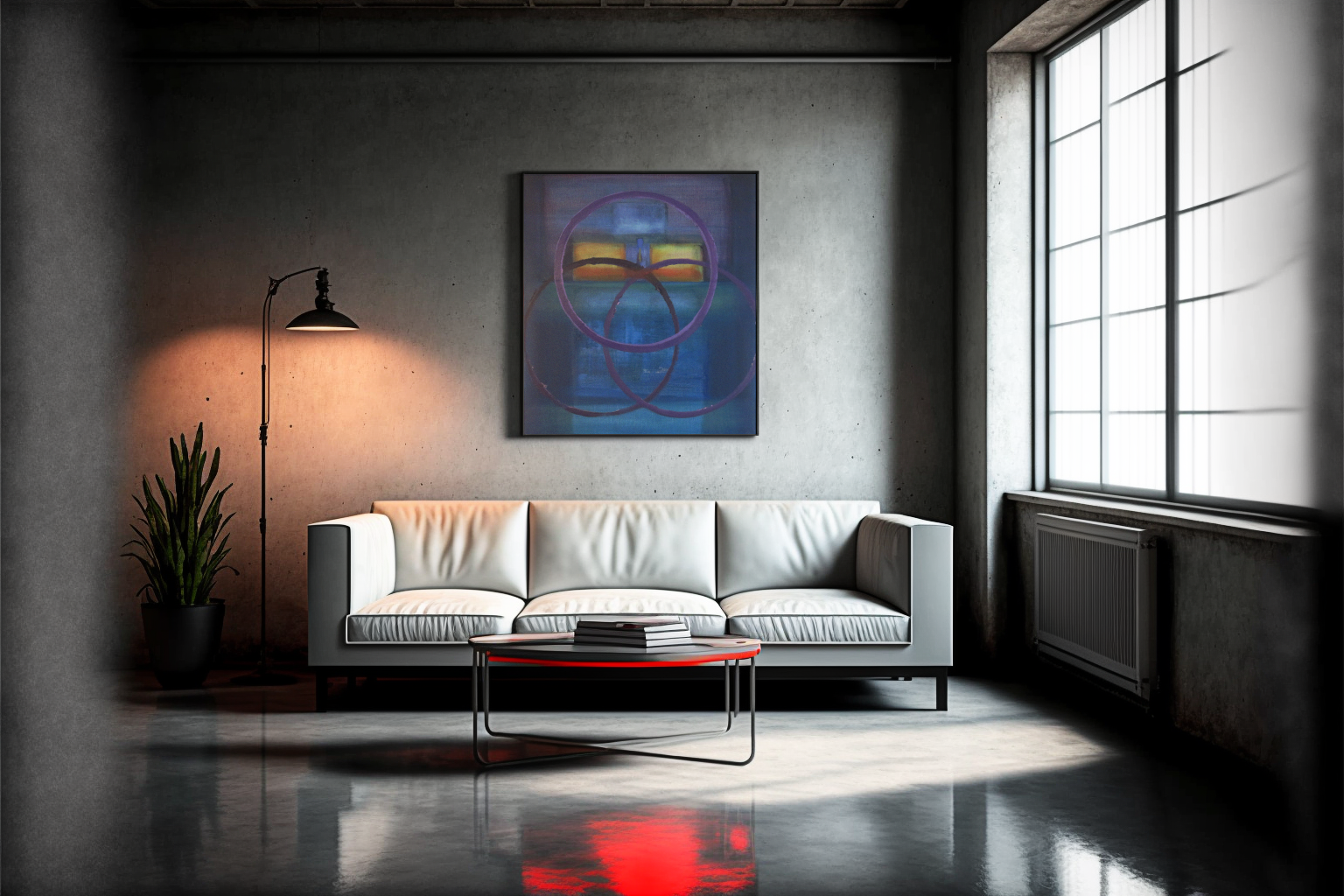 3circlesWindow - Abstract Geometric Wall Art – Mystical Circles in Vibrant Hues